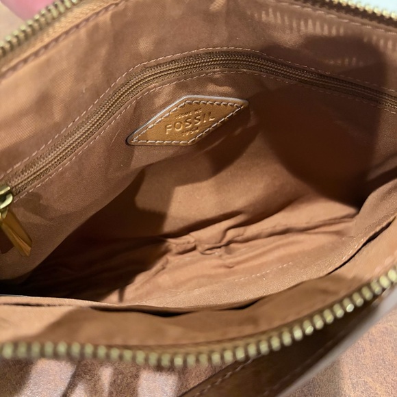 Fossil Chevron Geo Print Leather Crossbody Bag Colorful Everyday Chic Casual - Picture 9 of 9